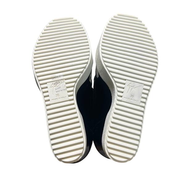 Giuseppe Zanotti Addy Wedge Sneaker Black Patent Leather / Velvet - Picture 10 of 11